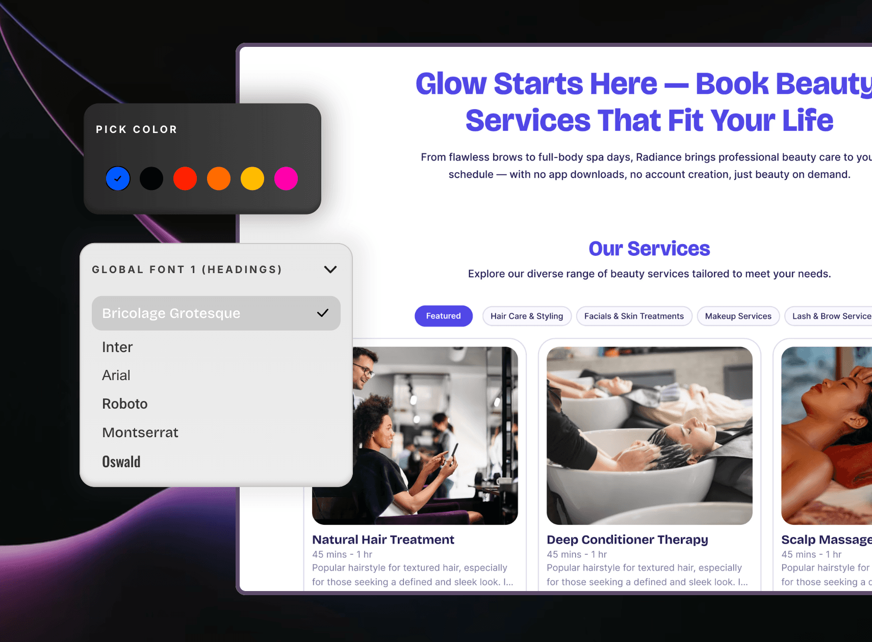 Built-in Website Builder