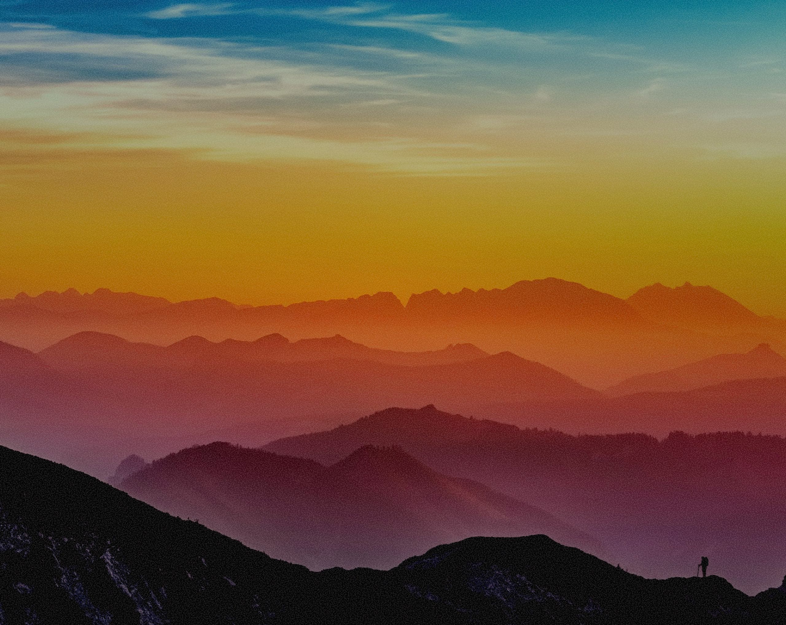 Sunset mountains background